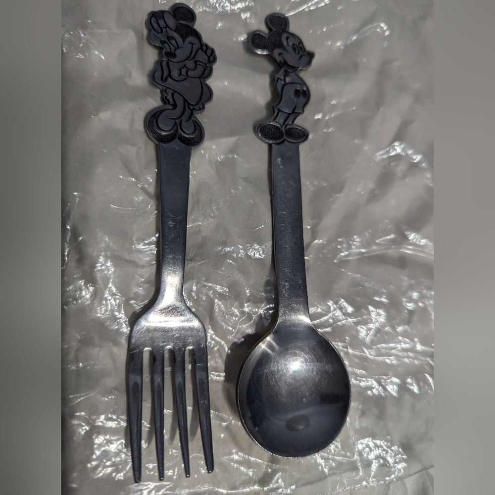 Mickey and Minnie fork and spoon set